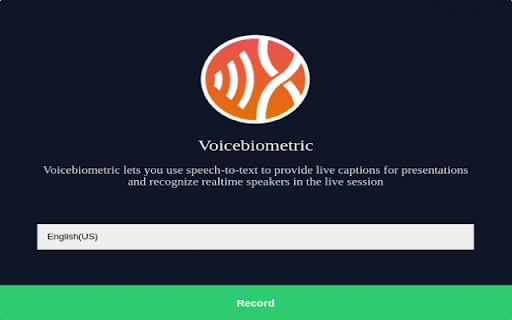 Voicebiometric website screenshot