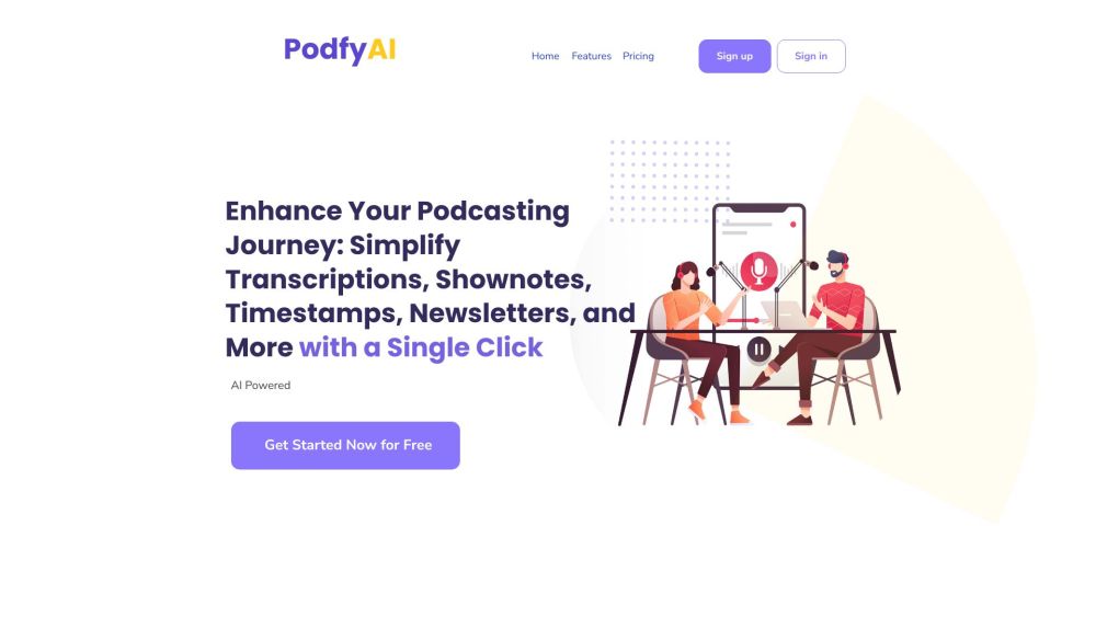 PodfyAI website screenshot