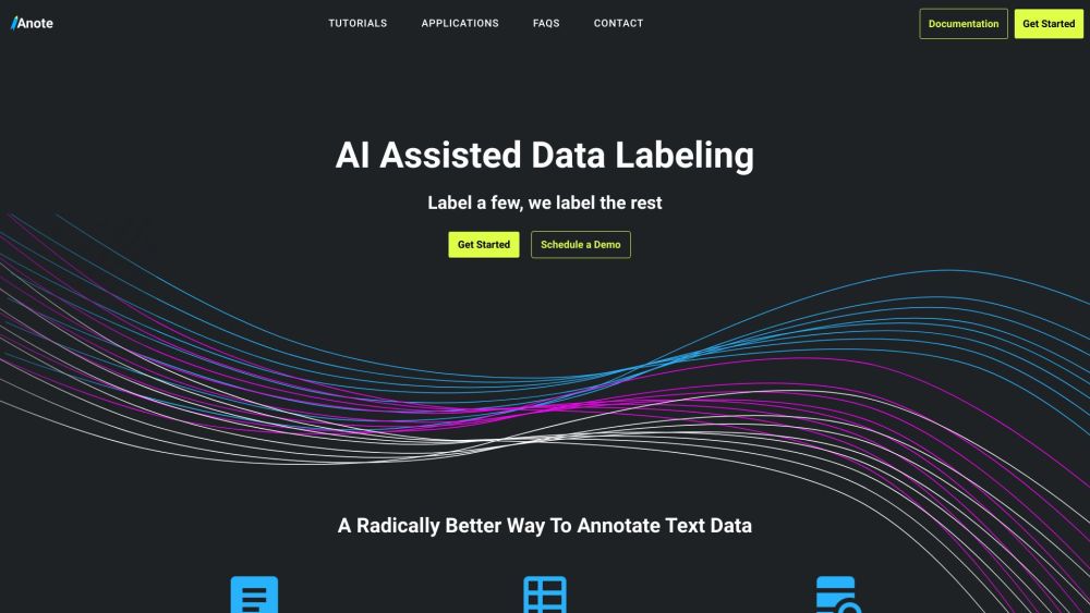 Anote website screenshot