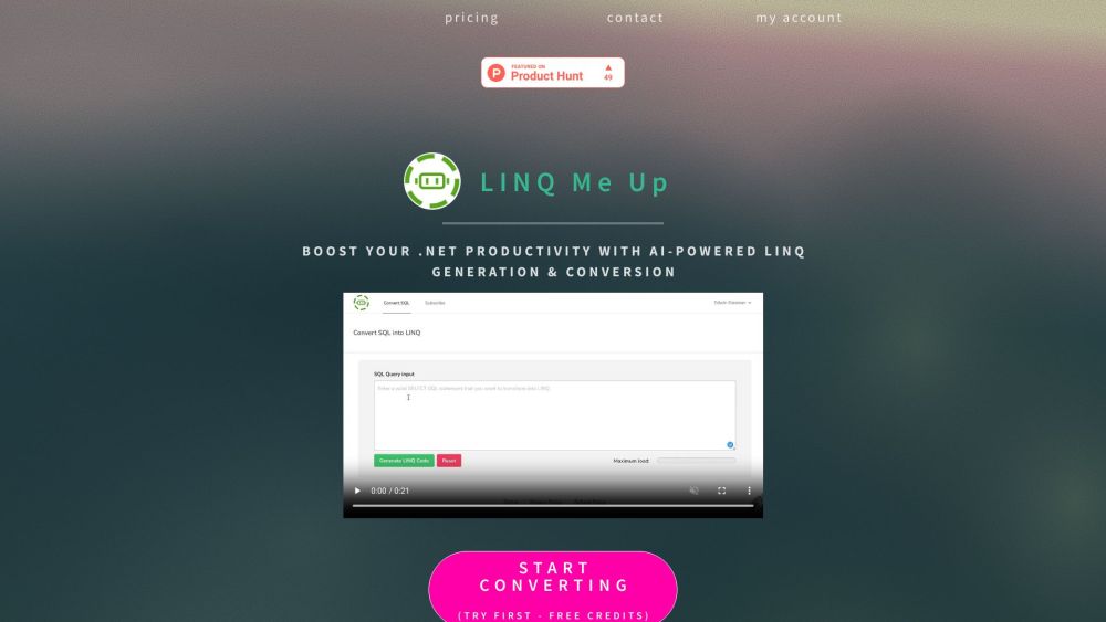 Linq Me Up website screenshot