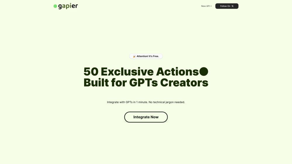 Gapier Free Gpts Actions Apis website screenshot