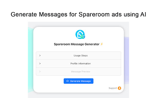 Spareroom Message Generator website screenshot