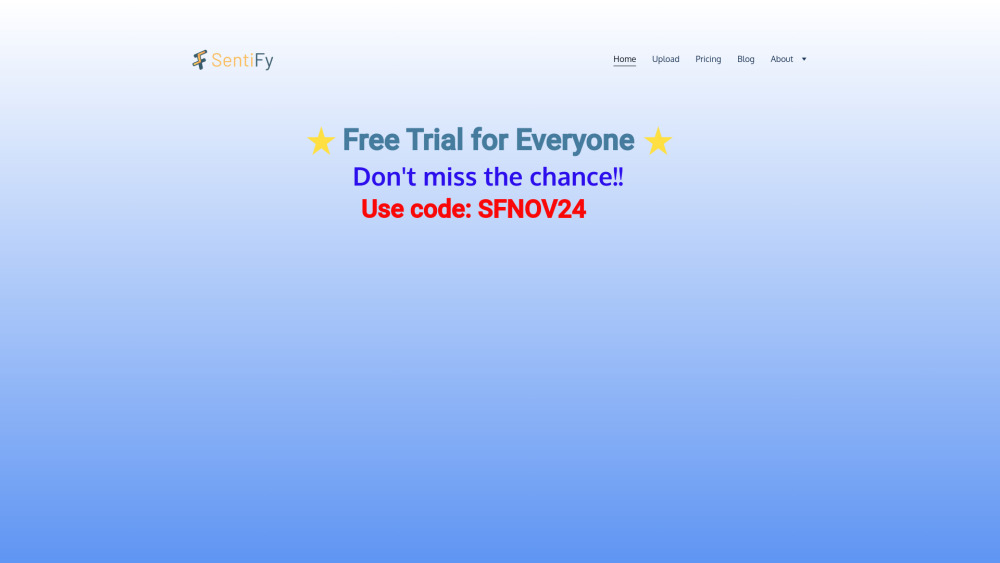 Sentify website screenshot