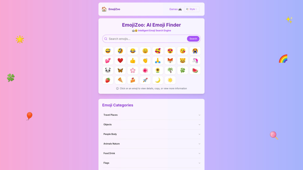 Emojizoo website screenshot