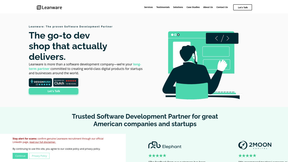 Leanware website screenshot