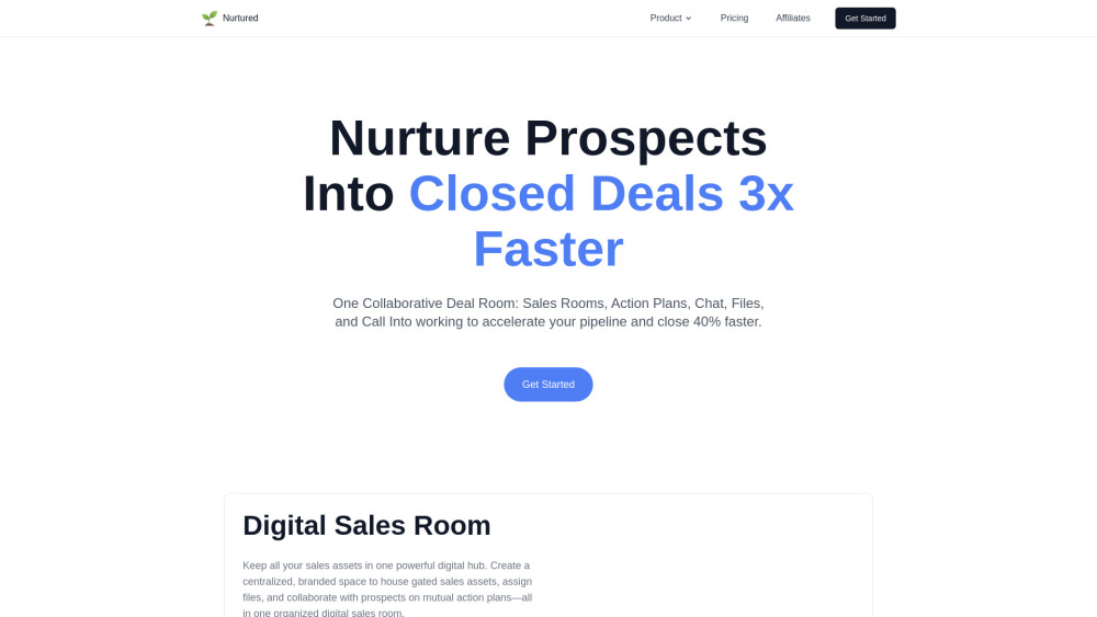 Nurtured website screenshot