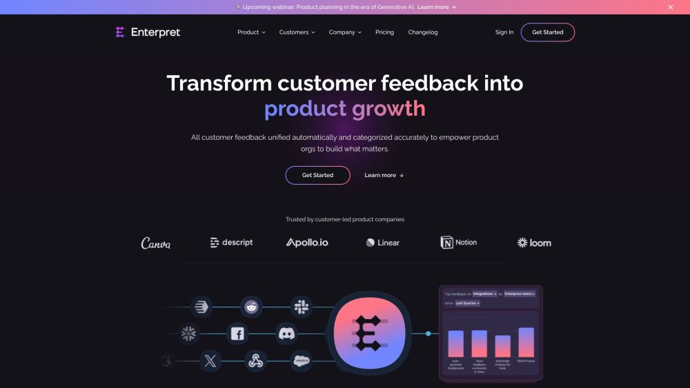 Enterpret website screenshot