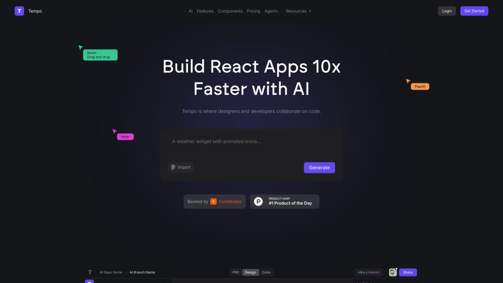 Tempo New website screenshot