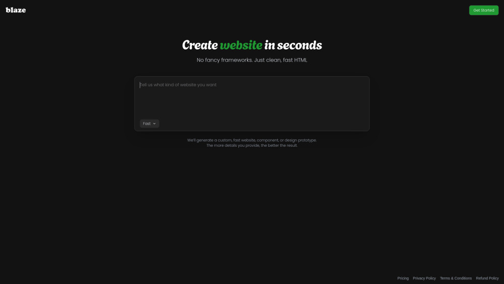 Blaze Baby website screenshot