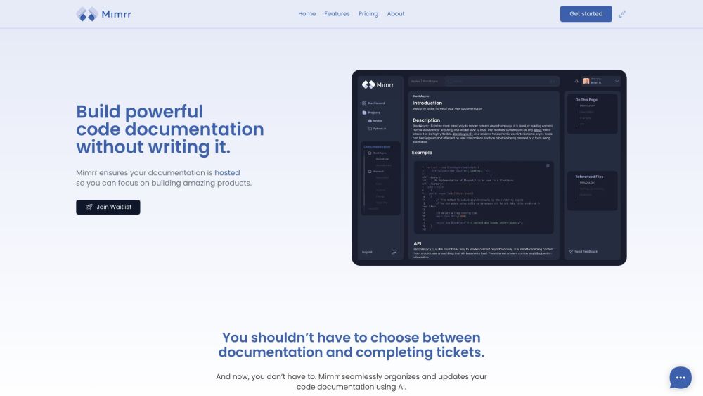 Mimrr website screenshot