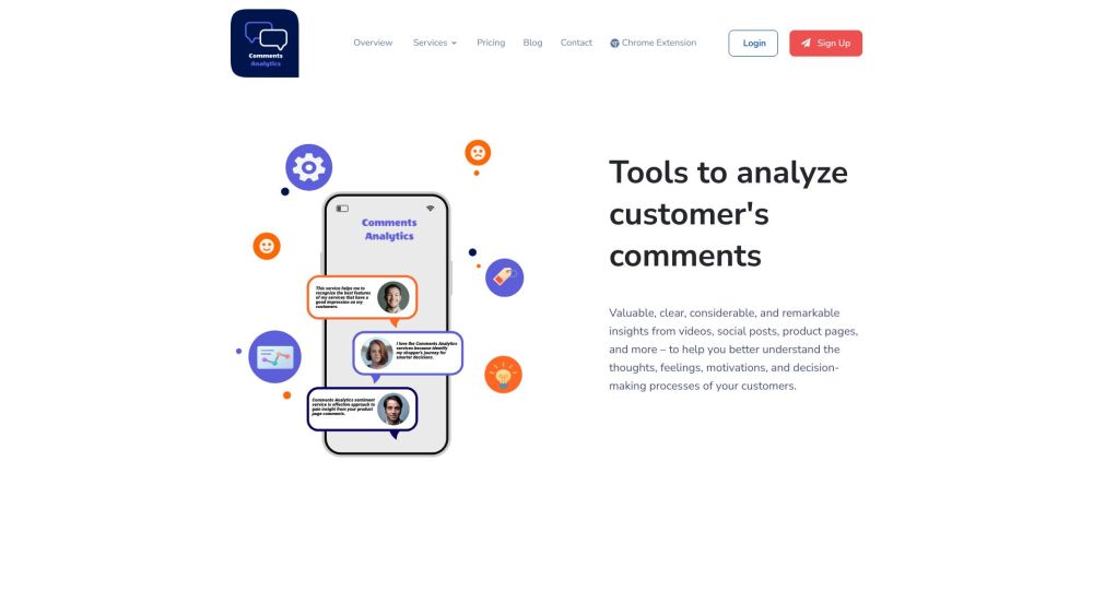 Comments Analytics website screenshot