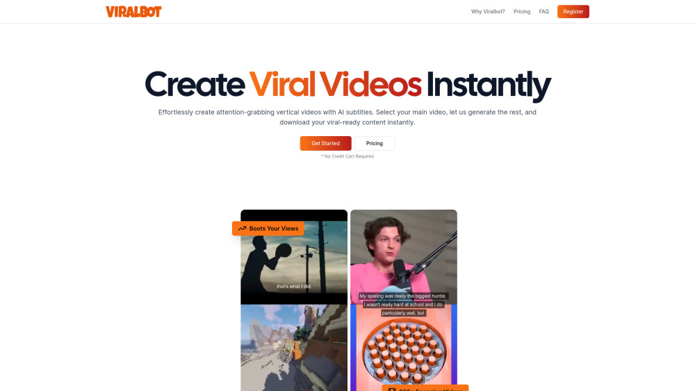 Viralbot website screenshot