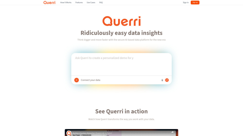 Querri website screenshot