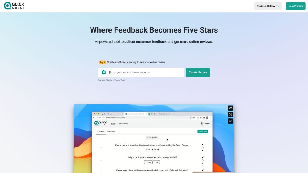 QuickQuest website screenshot