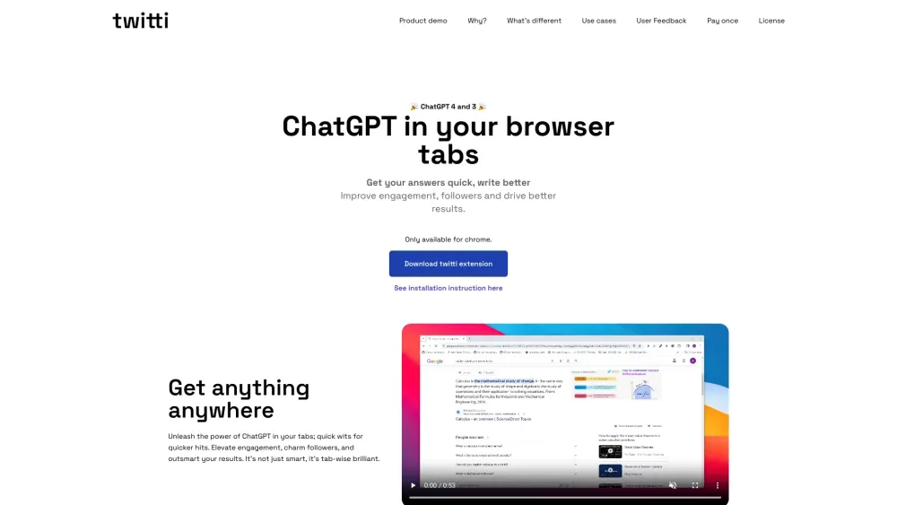 Twitti website screenshot