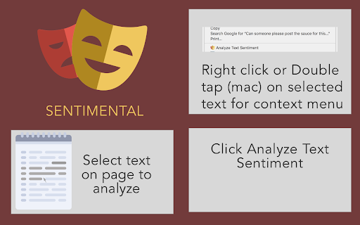 Sentimental website screenshot