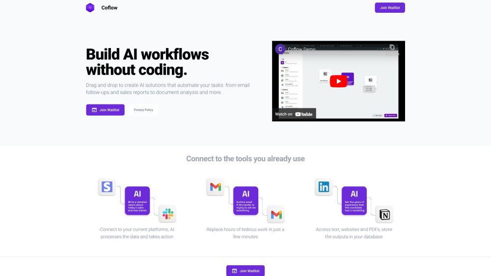 Coflow website screenshot