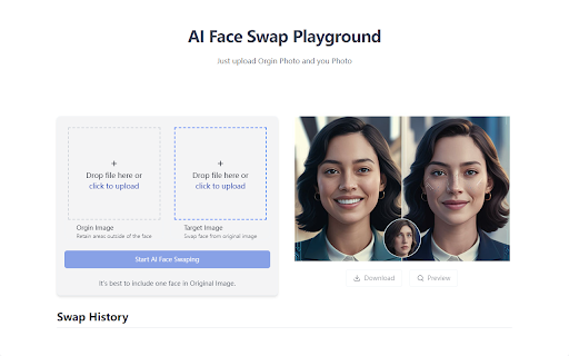 AIFaceSwap website screenshot