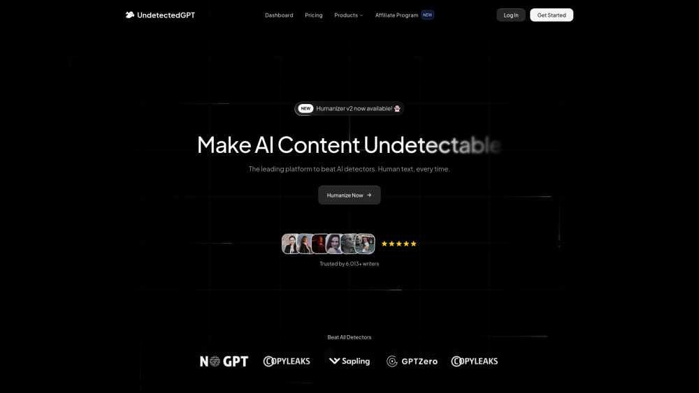 Undetectedgpt website screenshot