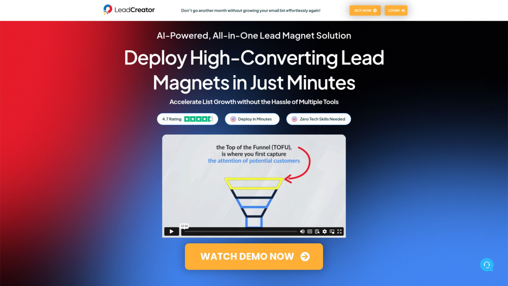 Leadcreator website screenshot