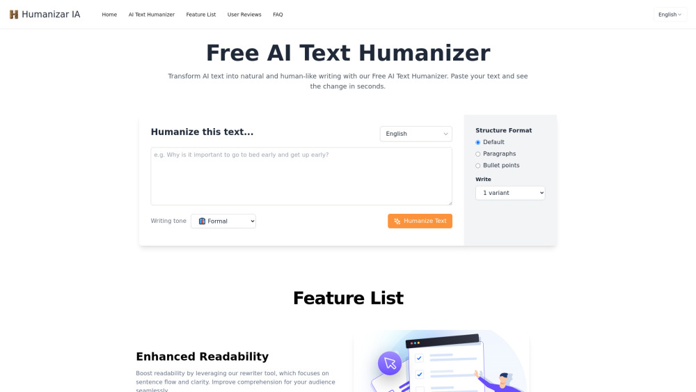 Humanizar Ia website screenshot