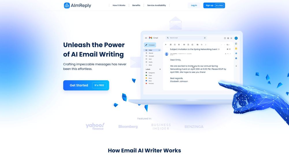 Ai Email Assistant Aimreply website screenshot
