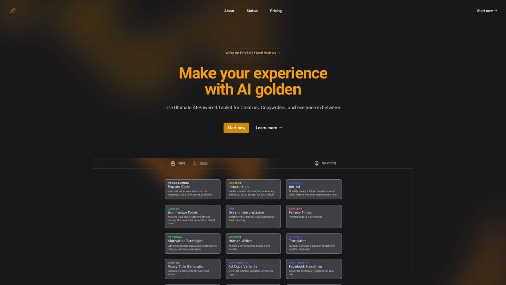 Golden Chat website screenshot