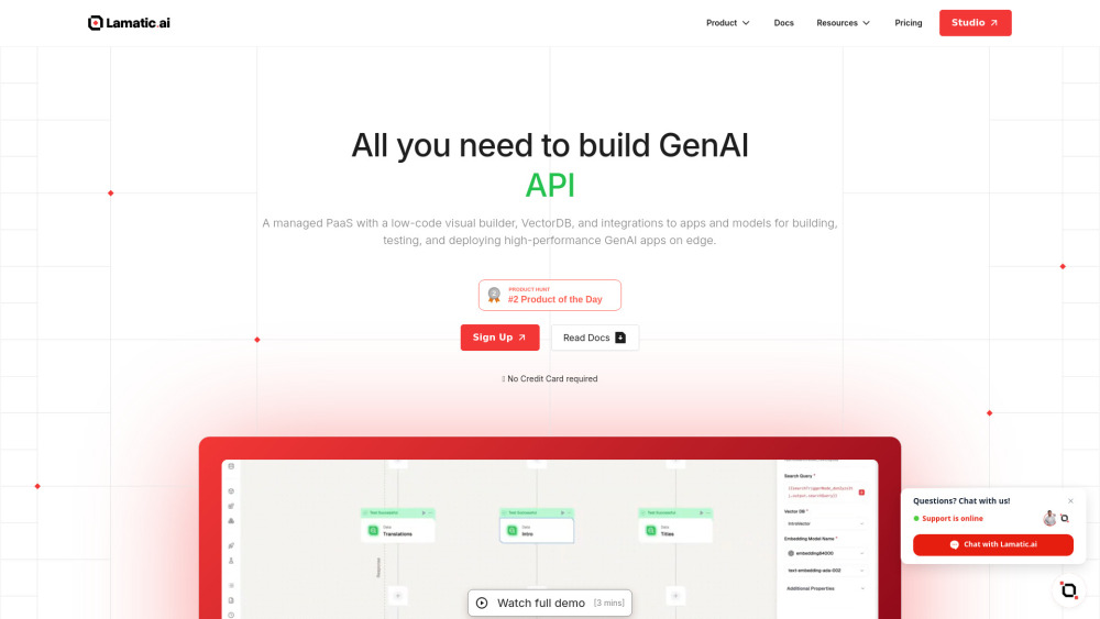 Lamatic Ai website screenshot