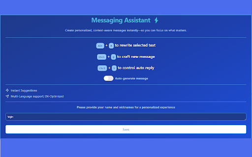 Messaging Assistant website screenshot