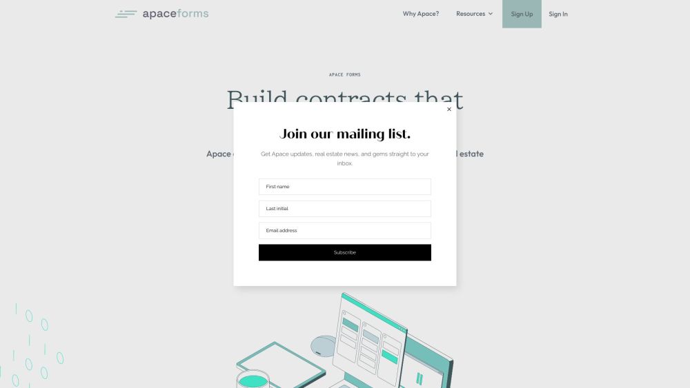ApaceForms website screenshot