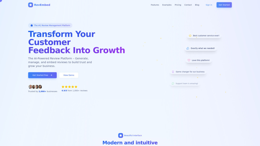 Revembed website screenshot