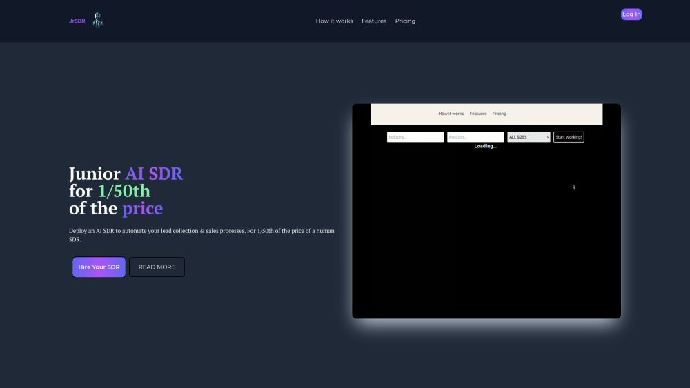 Jrsdr Completely Automated B2B Sales website screenshot