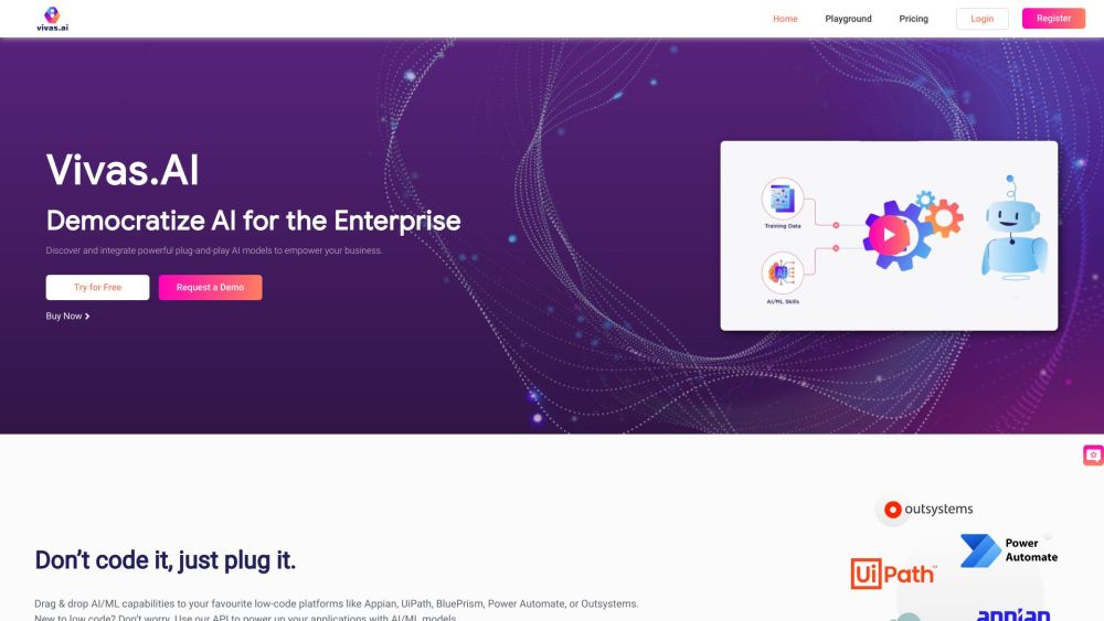 Vivas.AI website screenshot