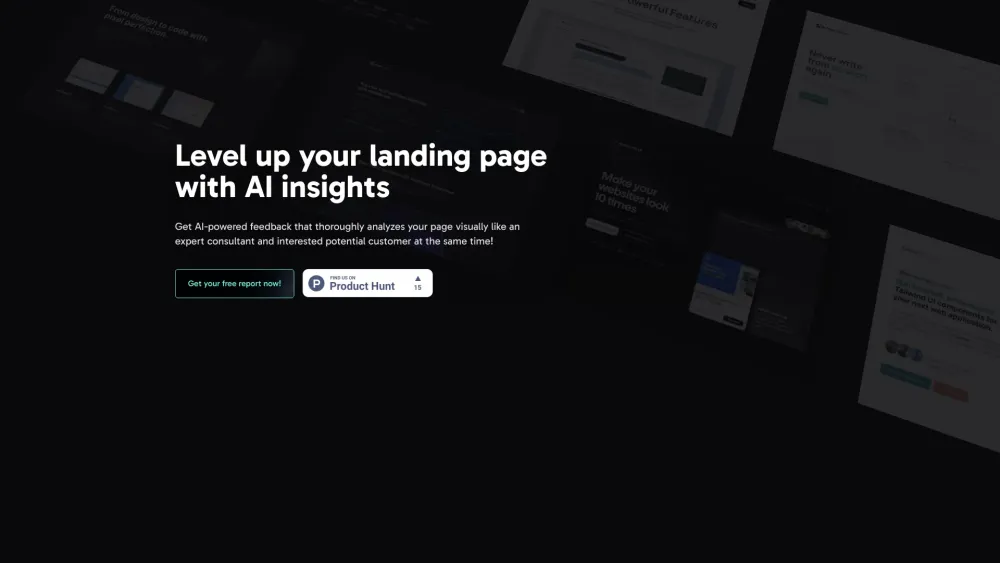 Landing Report website screenshot