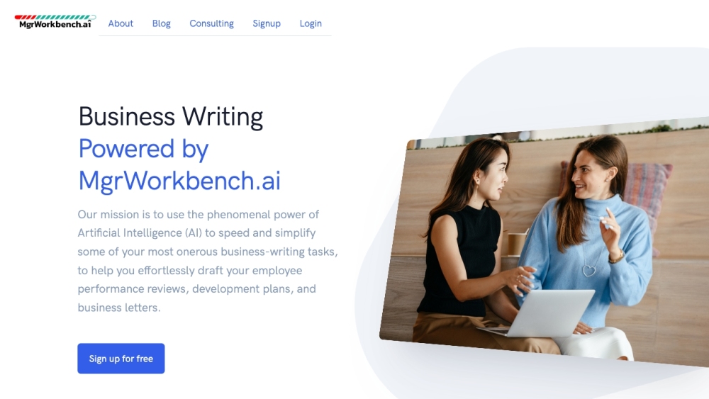 Mgrworkbench Ai website screenshot