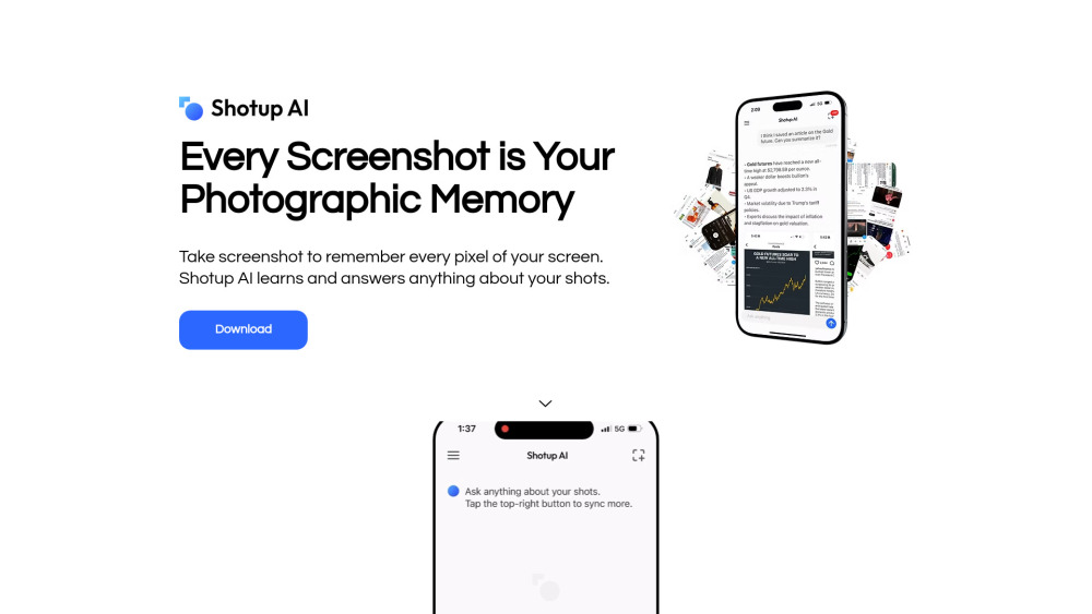 Shotup Ai website screenshot