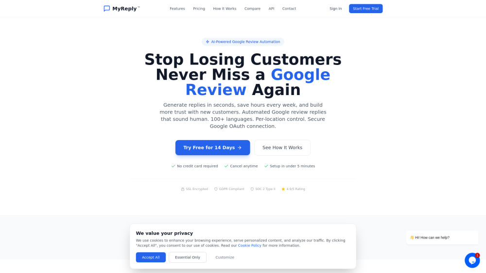 Myreply website screenshot