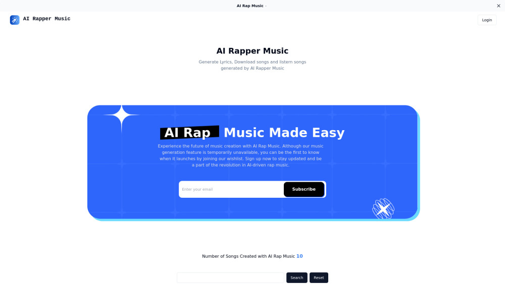 AI Rap Music website screenshot