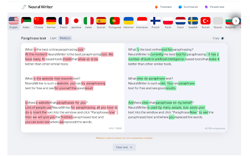 NeuralWriter AI website screenshot
