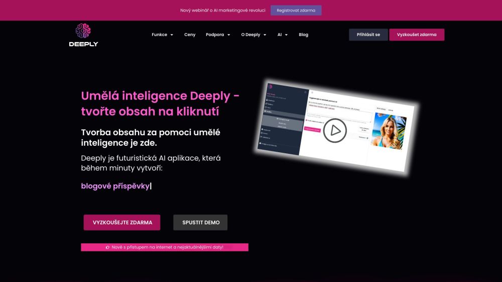 Deeply website screenshot