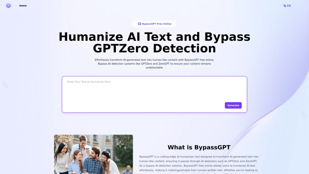 BypassGPT website screenshot