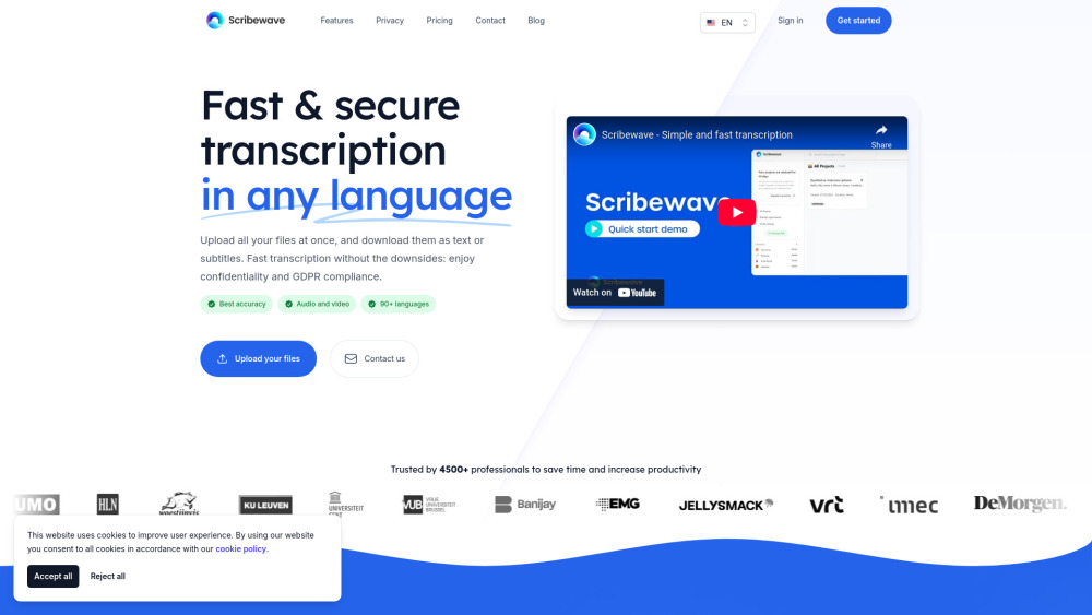 Scribewave website screenshot