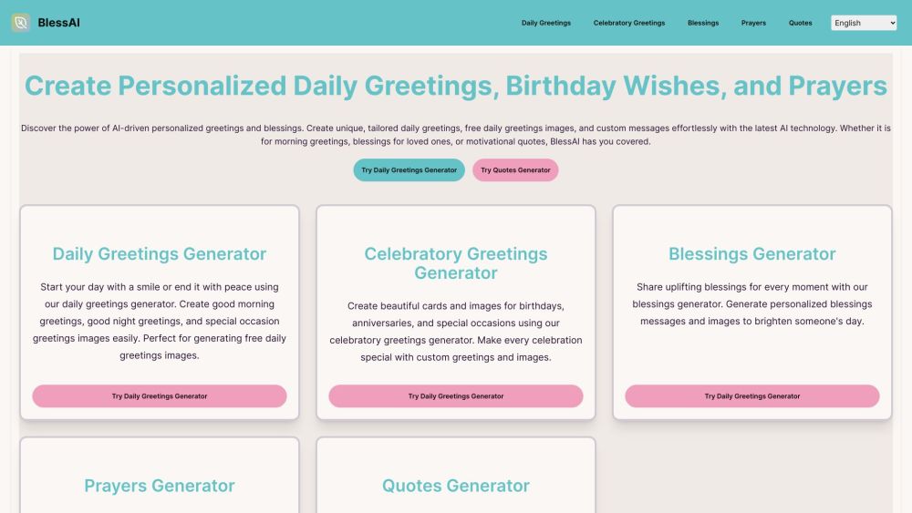 Blessai website screenshot