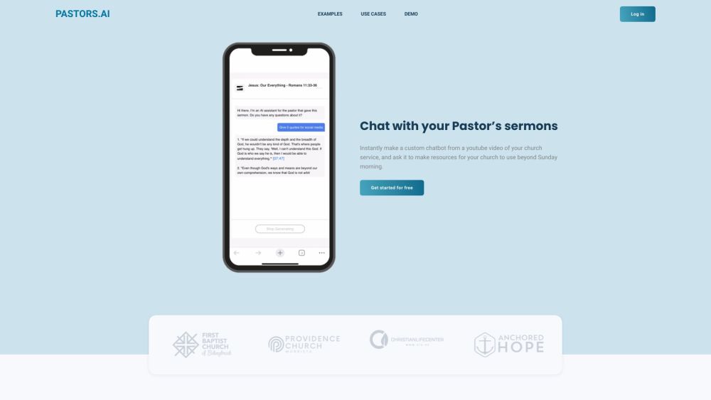 Pastors AI website screenshot