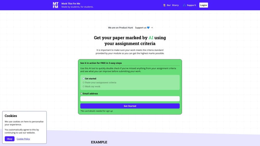 Mark This For Me website screenshot