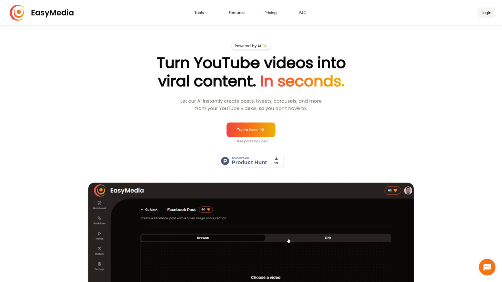 Easymedia website screenshot
