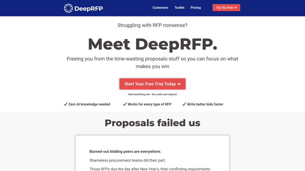 Deeprfp website screenshot