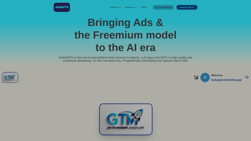 Ads4Gpts website screenshot