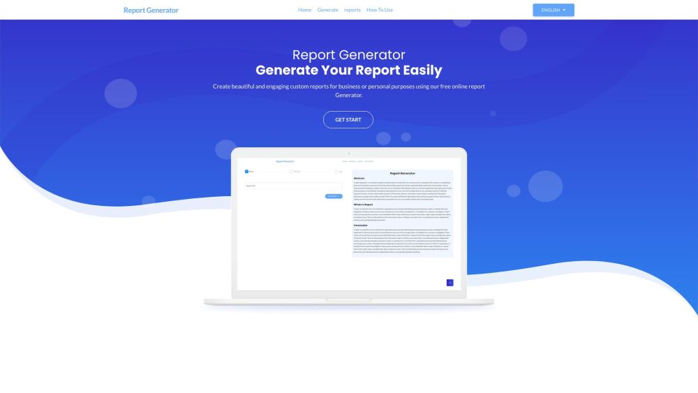 Report Generator website screenshot