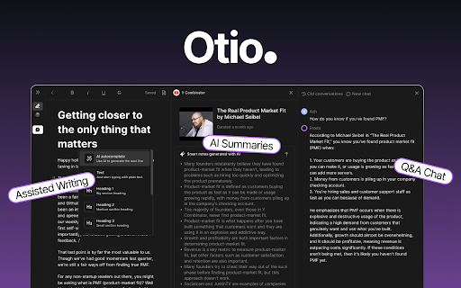 Otio website screenshot
